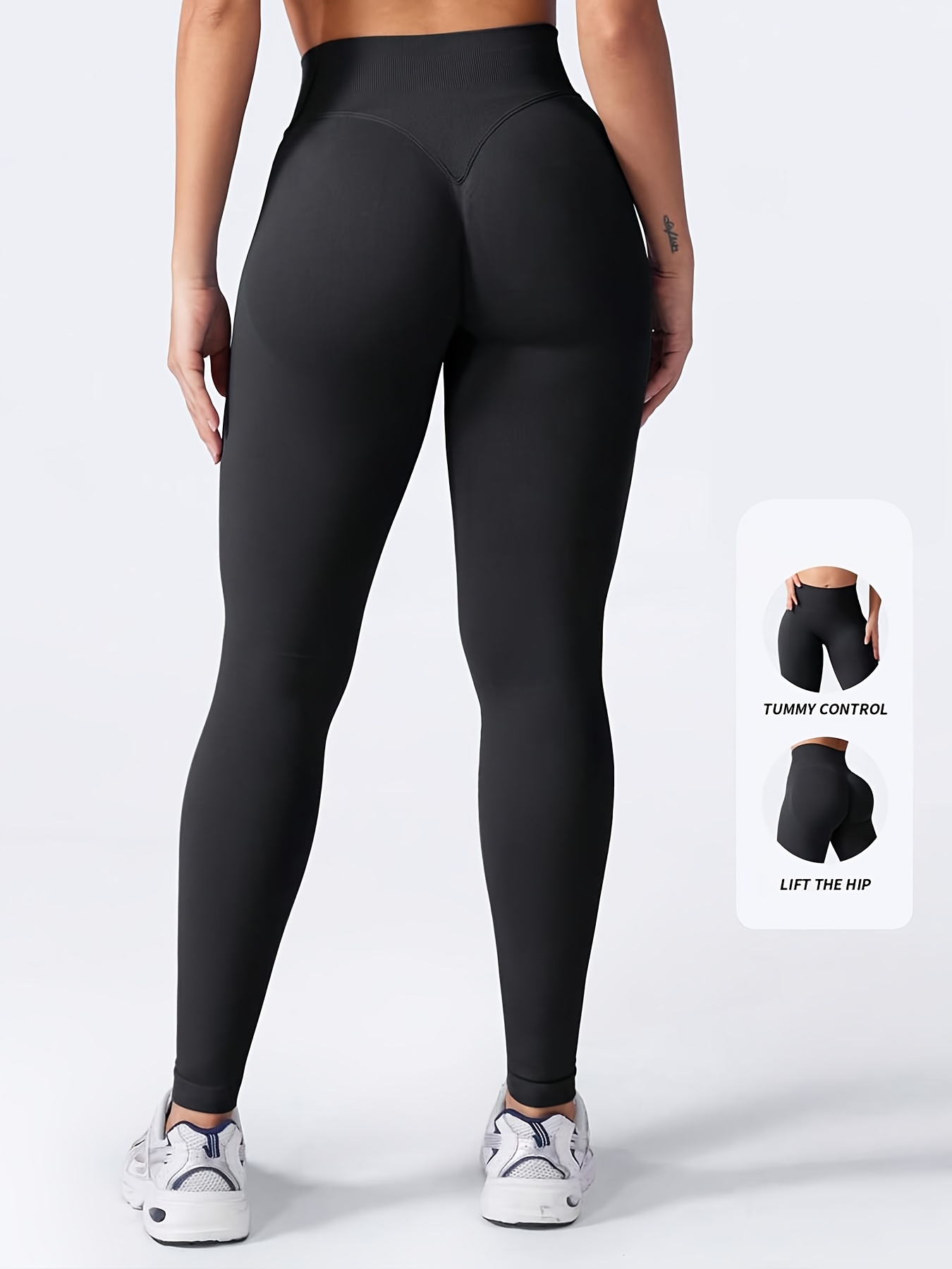 Women'S High-Waist Seamless Leggings Butt Lifting Pants Booty Scrunch Vital Tummy Control Ruched Tights Four Needle Six Thread Process Seamless Integrated Molding