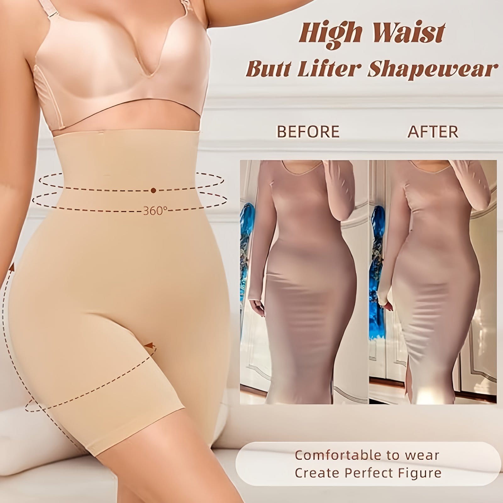 High-Waist Tummy Control Shapewear Shorts for Women - Seamless, Compression Thigh Slimming & Butt Lifting Underwear, Invisible Postpartum Waist Trainer, Comfortable Polyester, All-Season Wear, Waist Trainer Tummy Control - Image 10