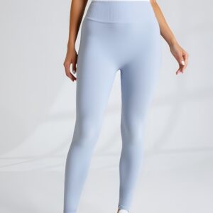 Women'S Seamless Color-Blocked High-Waisted Yoga Pants. High-Waisted, Shapes Abdomen, Lifts Buttocks. High Elasticity, Tight Yet Comfy. Cloud-Like Skin-Friendly, Breathable & Moisture-Wicking. Versatile for Running, Fitness, Yoga