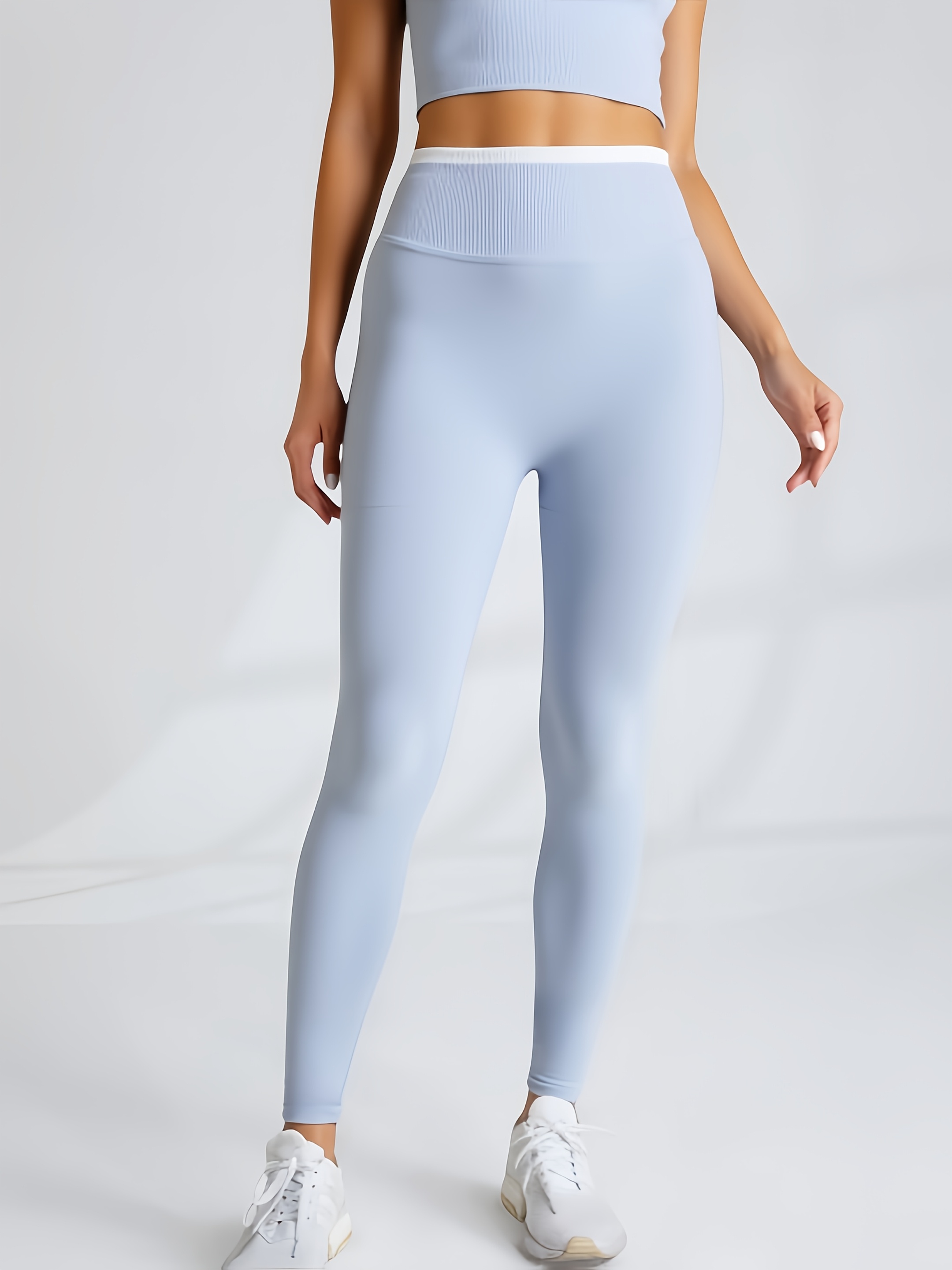 Women'S Seamless Color-Blocked High-Waisted Yoga Pants. High-Waisted, Shapes Abdomen, Lifts Buttocks. High Elasticity, Tight Yet Comfy. Cloud-Like Skin-Friendly, Breathable & Moisture-Wicking. Versatile for Running, Fitness, Yoga