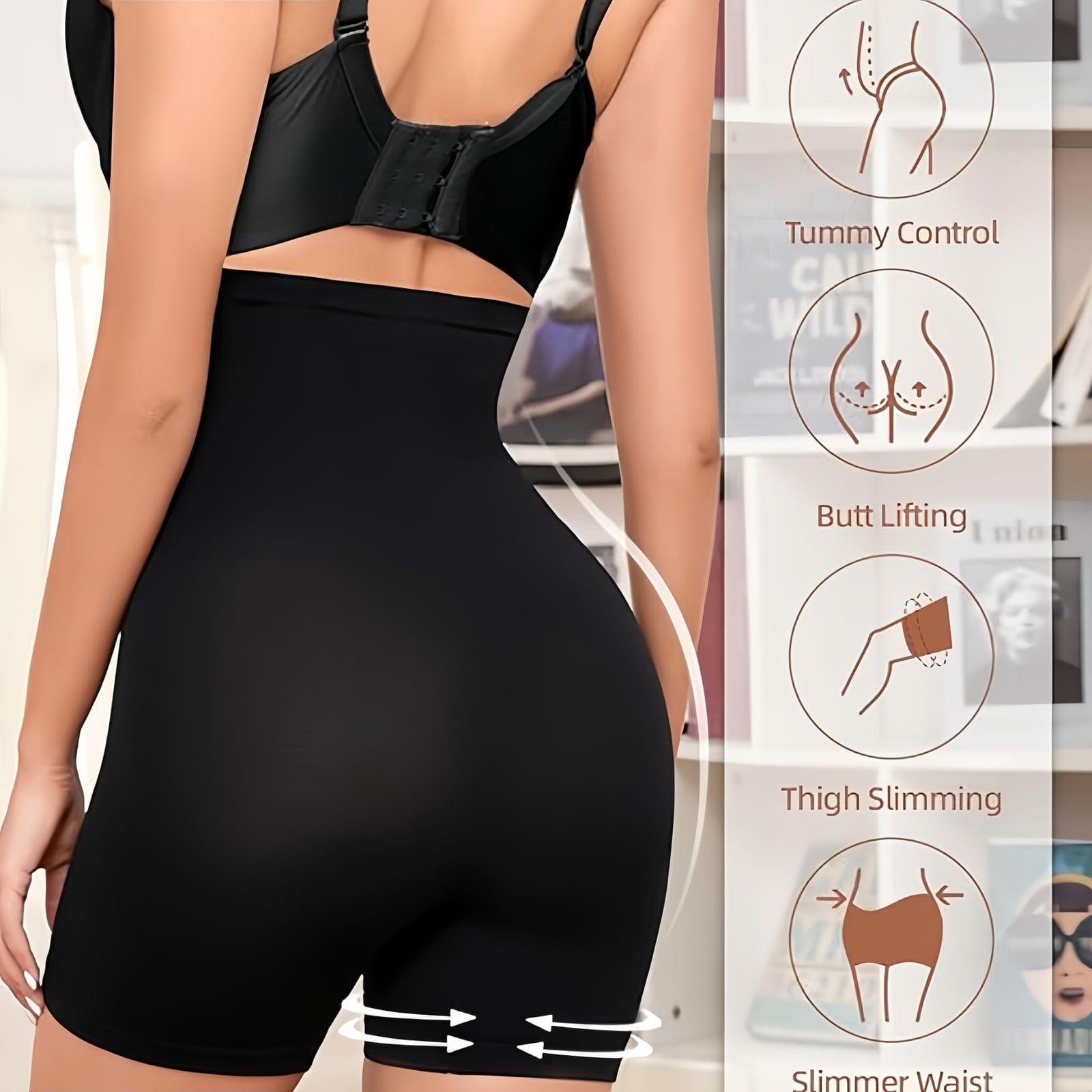 High-Waist Tummy Control Shapewear Shorts for Women - Seamless, Compression Thigh Slimming & Butt Lifting Underwear, Invisible Postpartum Waist Trainer, Comfortable Polyester, All-Season Wear, Waist Trainer Tummy Control - Image 7