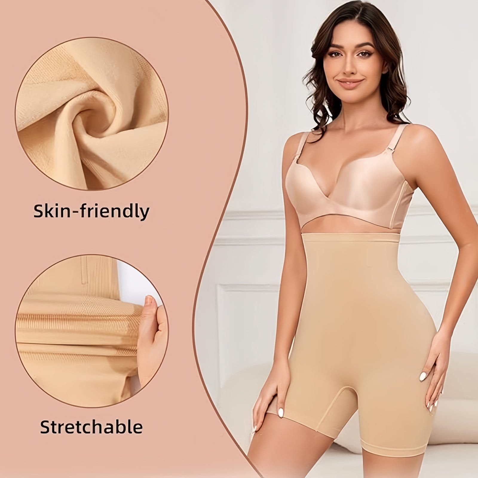 High-Waist Tummy Control Shapewear Shorts for Women - Seamless, Compression Thigh Slimming & Butt Lifting Underwear, Invisible Postpartum Waist Trainer, Comfortable Polyester, All-Season Wear, Waist Trainer Tummy Control - Image 8