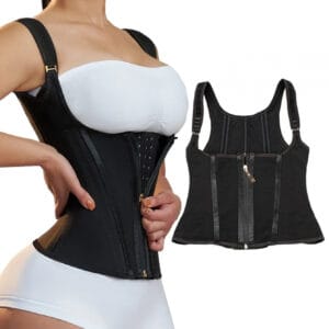 Women's Tummy Control Corset Waist Trainer Vest - Full Coverage Shapewear with Zipper Front Cincher, Body Shaper for Gym, Postpartum & Casual Attire, Underwear (Non-)